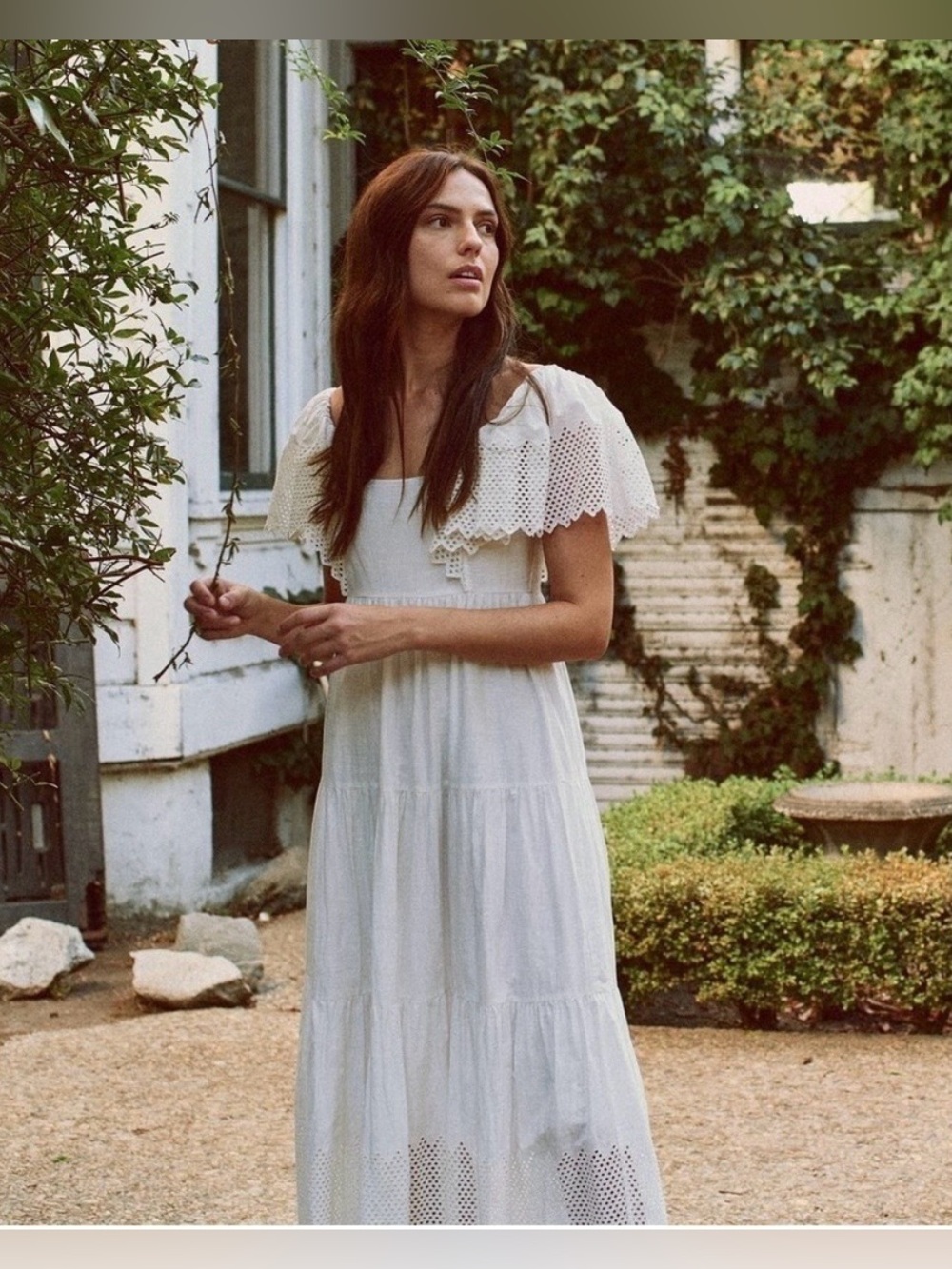 The Great. The Eyelet Hummingbird White Dress, Size 1